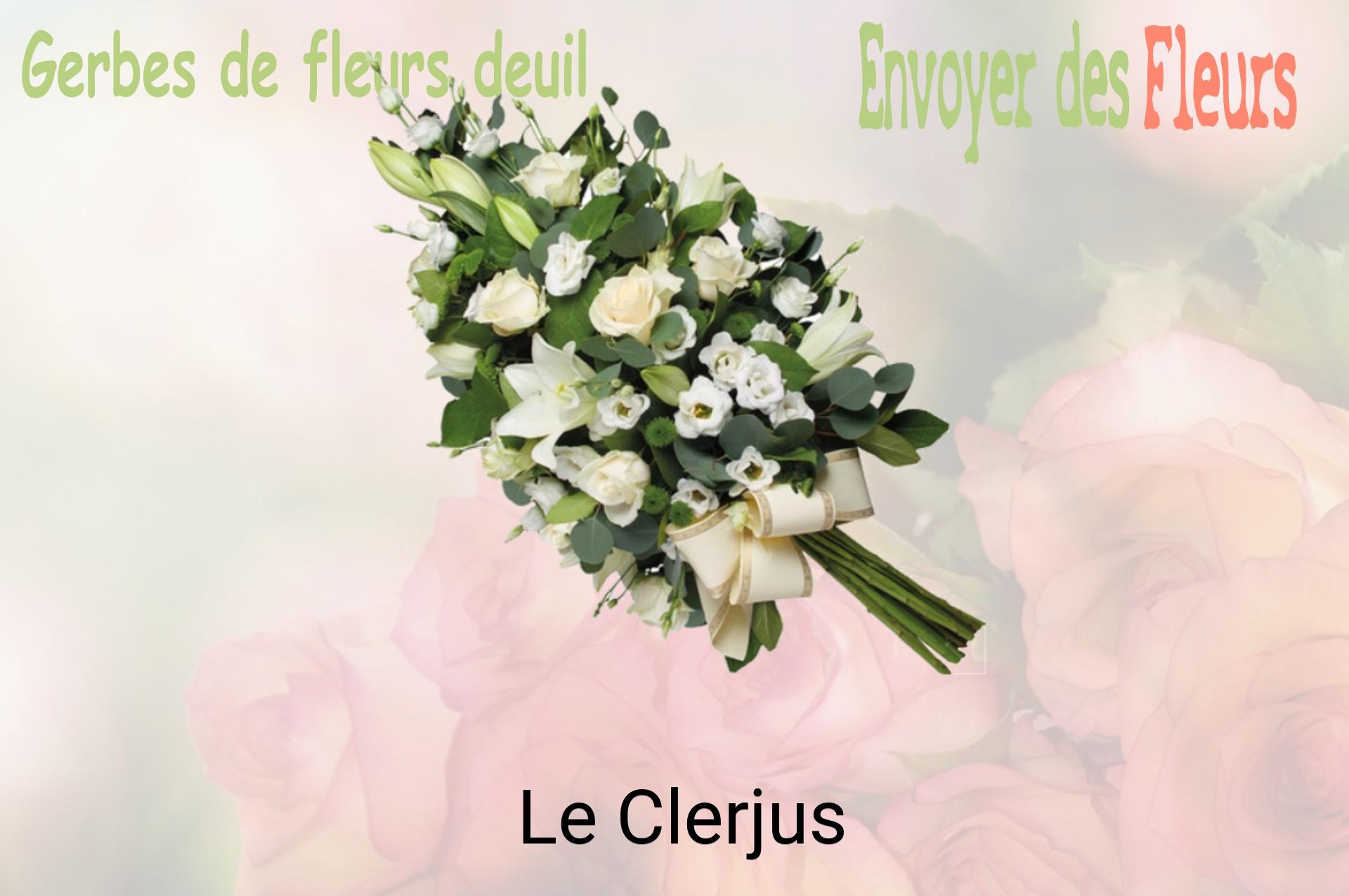Gerbe de fleurs de deuil livrée à Le Clerjus